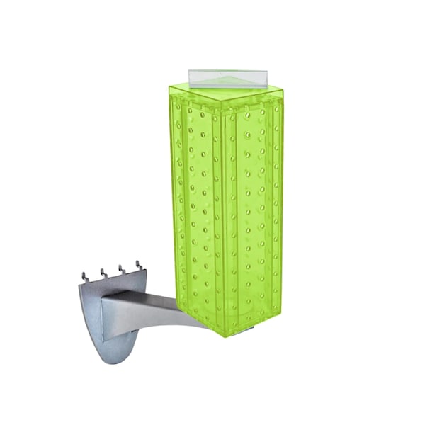 Azar Displays Four-sided 4"W x 12"H Pegboard Tower W/ Extension Rod 700231-GRE - main